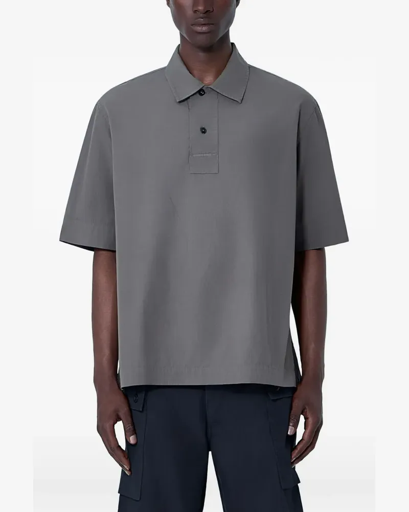 Margaret Howell boxy-fit cotton-poplin polo shirt - Grau Grau