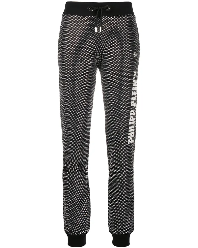 Philipp Plein Gerade Hose im Glitter-Look - Schwarz Schwarz