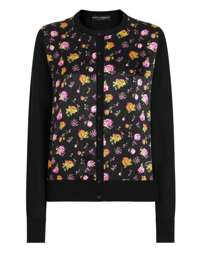Dolce & Gabbana Cardigan mit Blumen-Print - Schwarz Schwarz