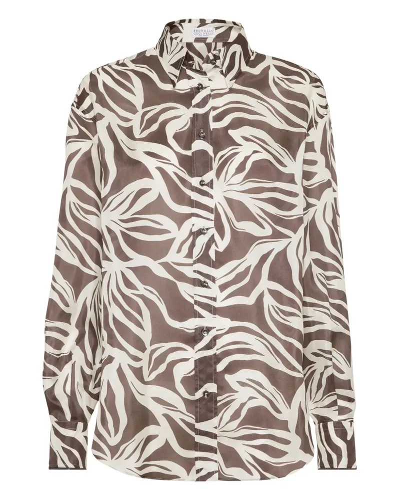Brunello Cucinelli Hemd aus Seide - Braun Braun