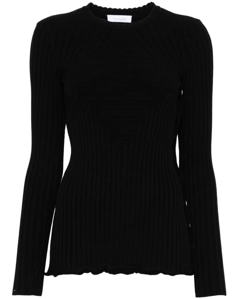 Paco Rabanne Gerippter Pullover - Schwarz Schwarz