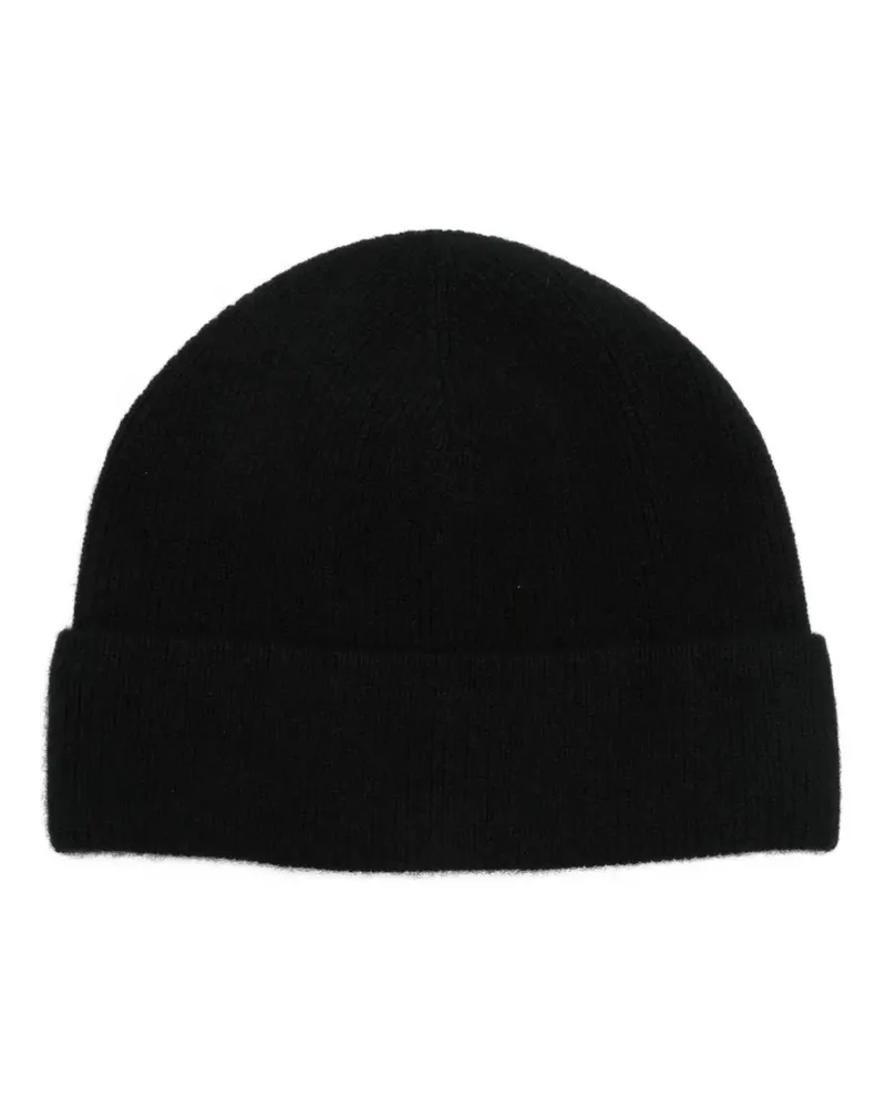 Sandro Gestrickte Kaschmir-Beanie mit Umschlag - Schwarz Schwarz