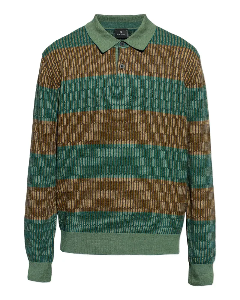 Paul Smith Gestreiftes Poloshirt - Grün Grün