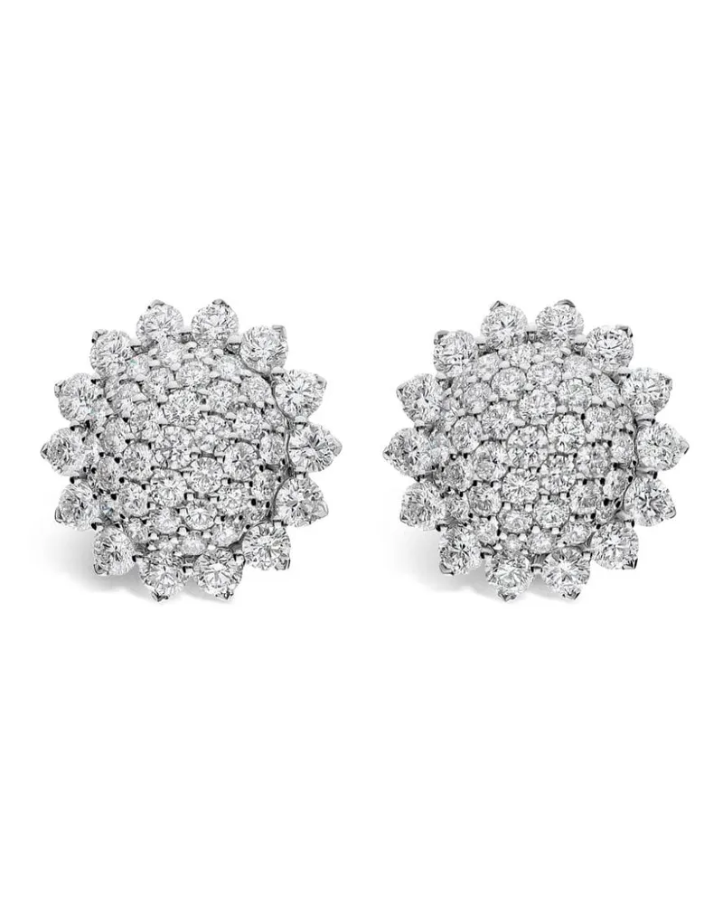 LEO PIZZO 18kt Aurora Weißgoldohrstecker mit Diamanten - Silber Silber