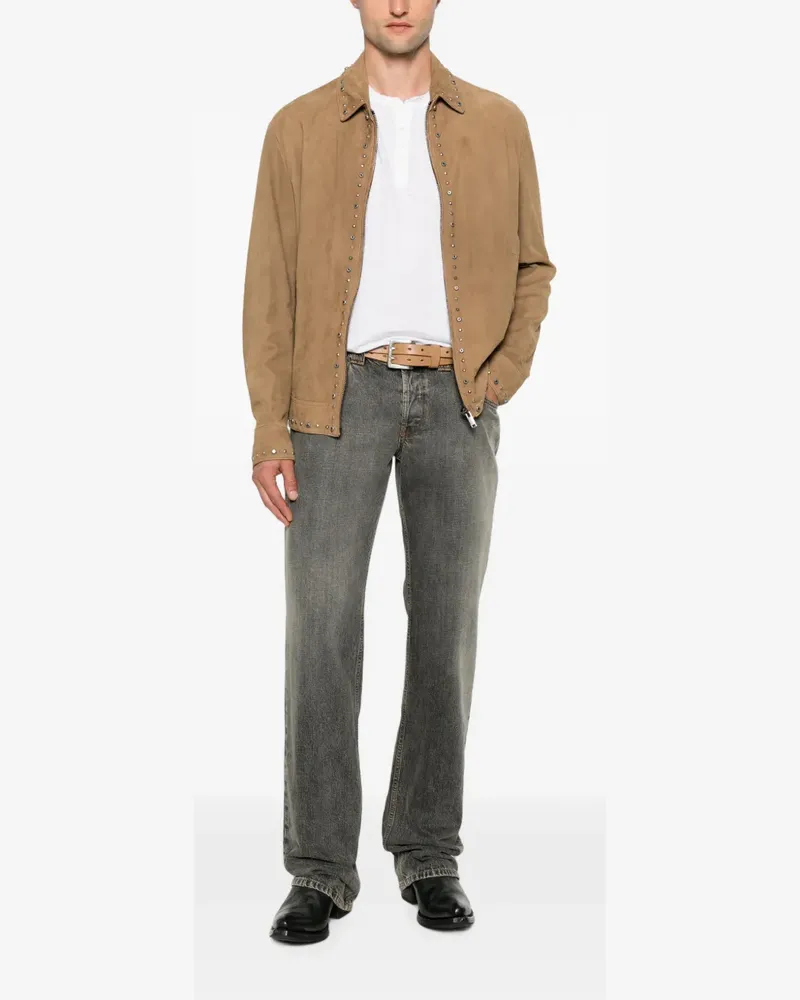 Jeordie's short-sleeve henley linen T-shirt - Weiß Weiß