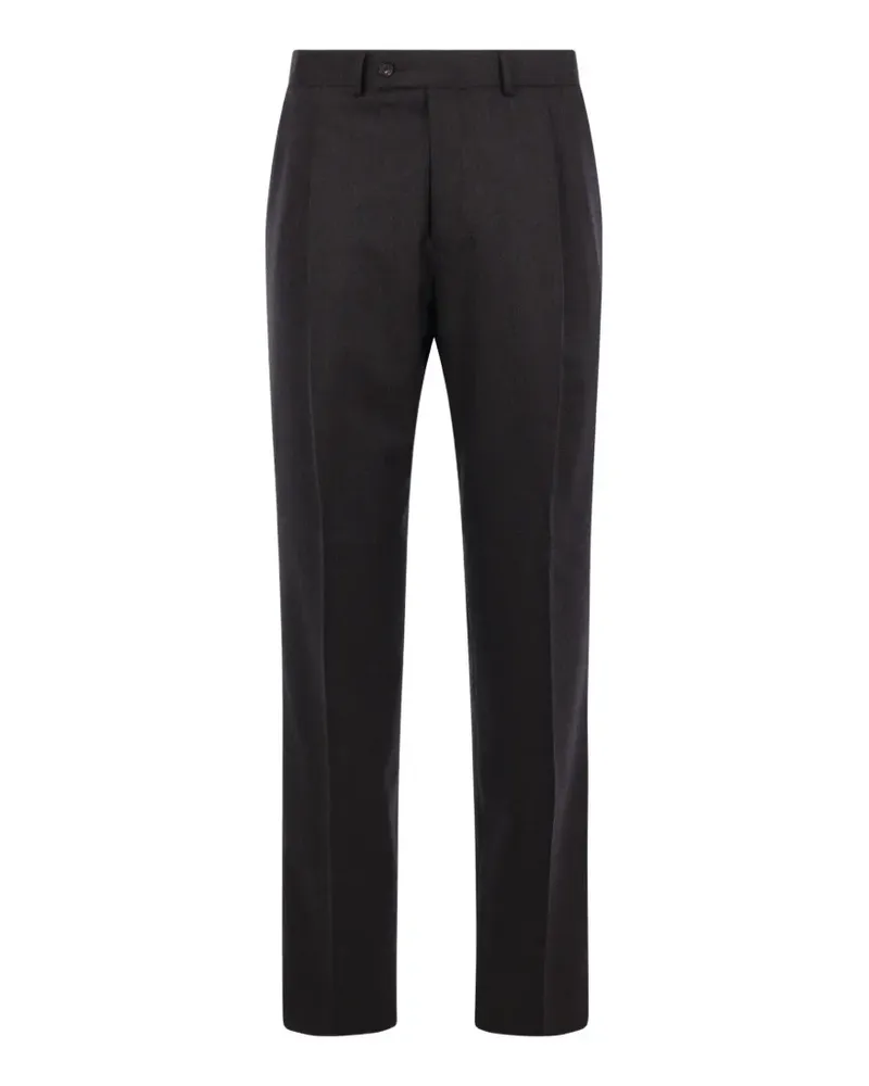 Caruso pressed-crease wool trousers - Braun Braun
