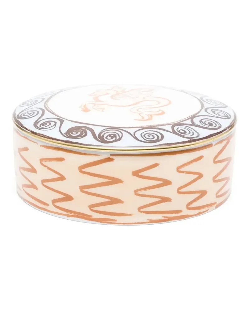 Ginori 1735 Schmuckschatulle mit Drachenmuster (13cm) - Orange Orange
