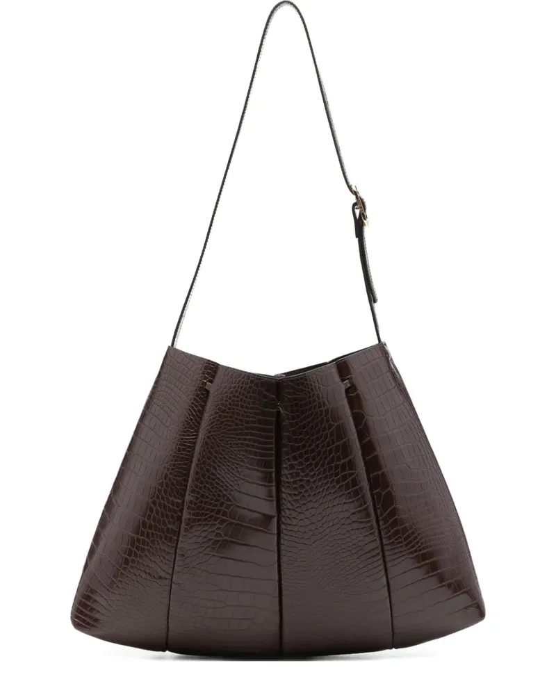 THEMOIRÈ crocodile-embossed shoulder bag - Braun Braun