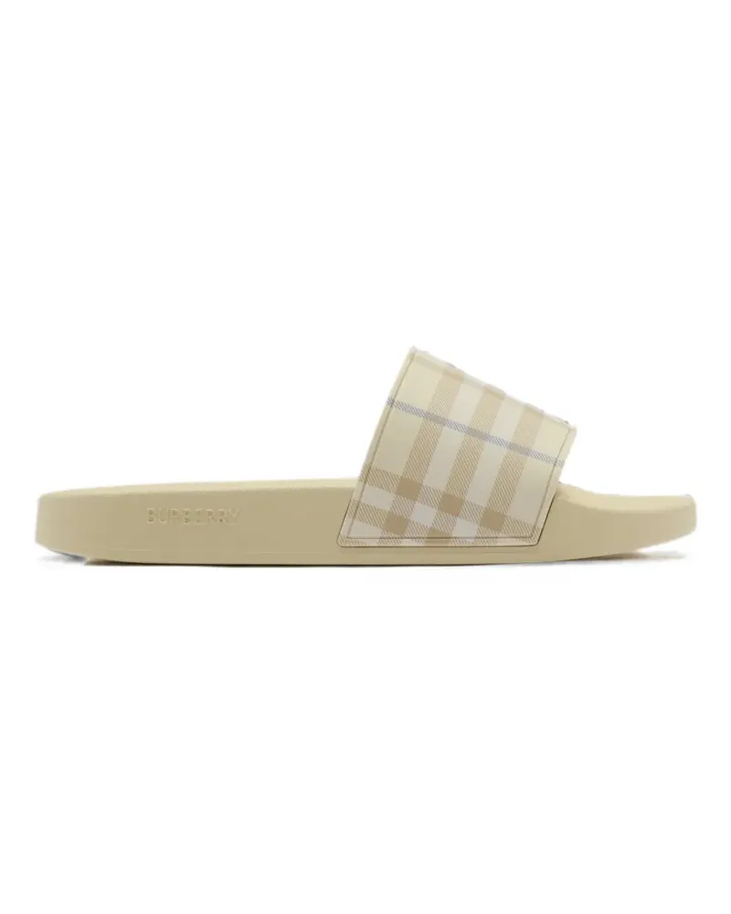 Burberry check-pattern slides - Nude Nude