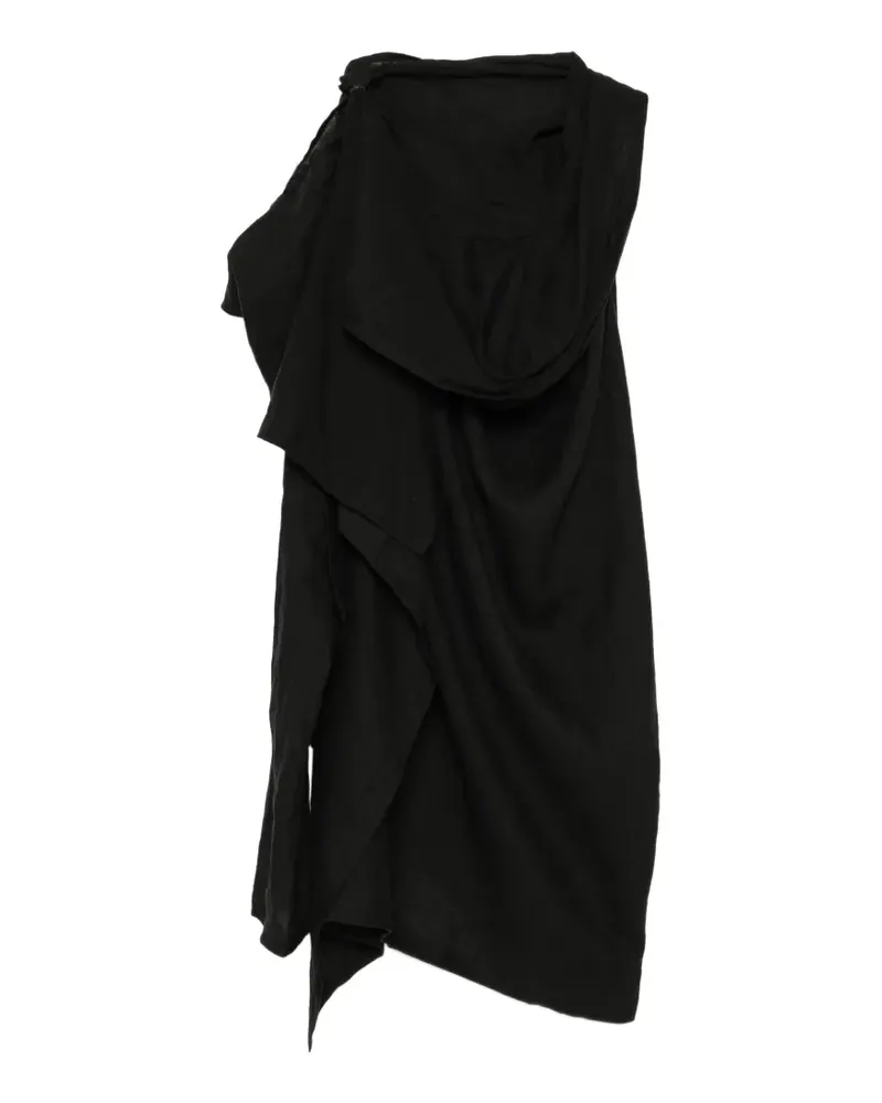Yohji Yamamoto Drapierte Bluse - Schwarz Schwarz