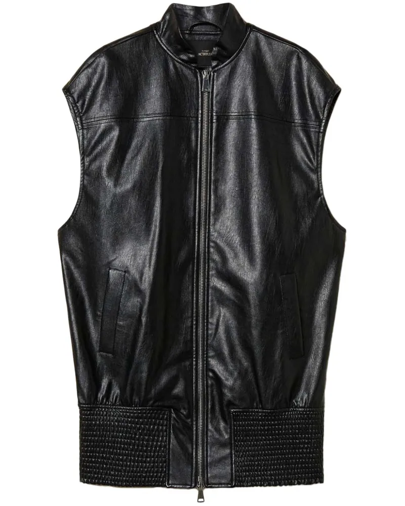 Twin-Set Weste aus Faux-Leder - Schwarz Schwarz