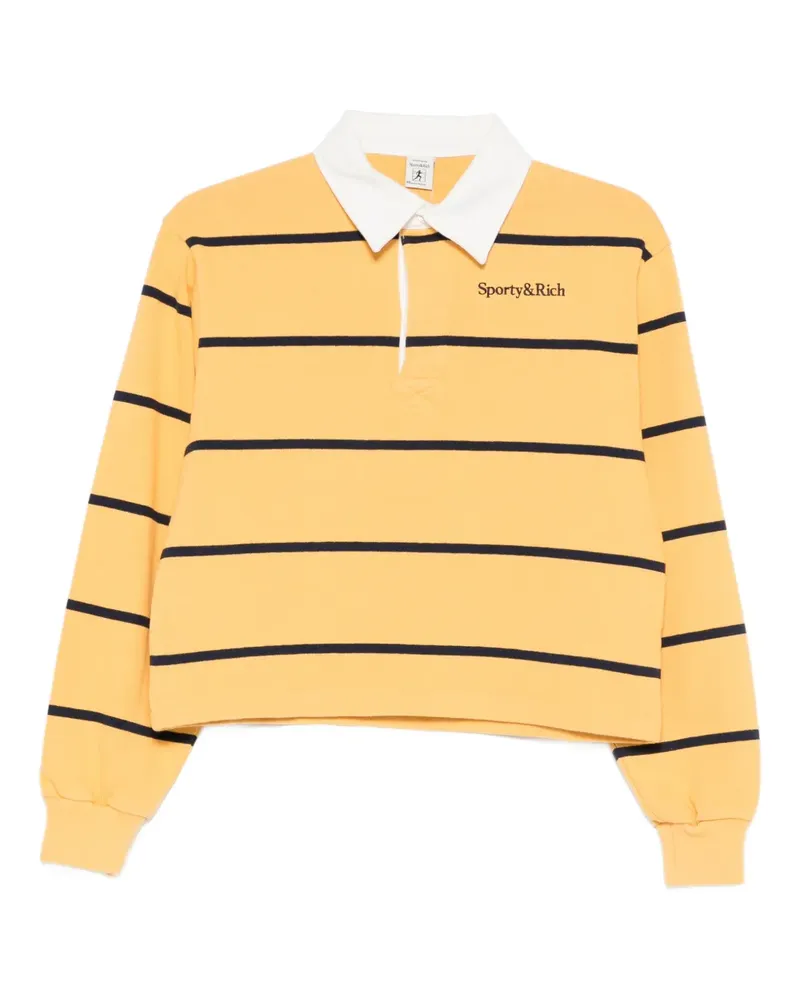 SPORTY & RICH Gestreiftes Poloshirt - Gelb Gelb