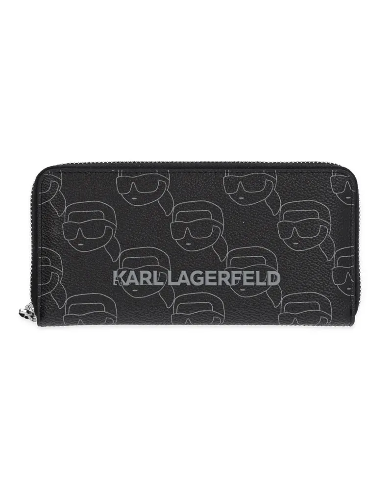 Karl Lagerfeld Ikon Mono Portemonnaie - Schwarz Schwarz