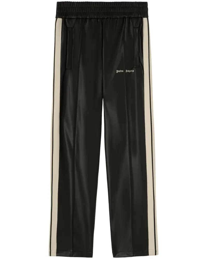 Palm Angels Gerade Jogginghose mit Logo-Stickerei - Schwarz Schwarz