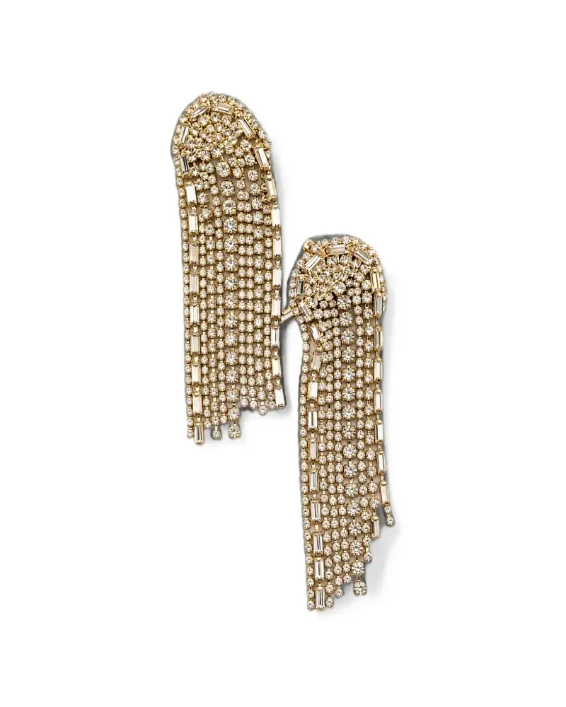 Rosantica crystal-embellished fringed earrings - Gold Gold