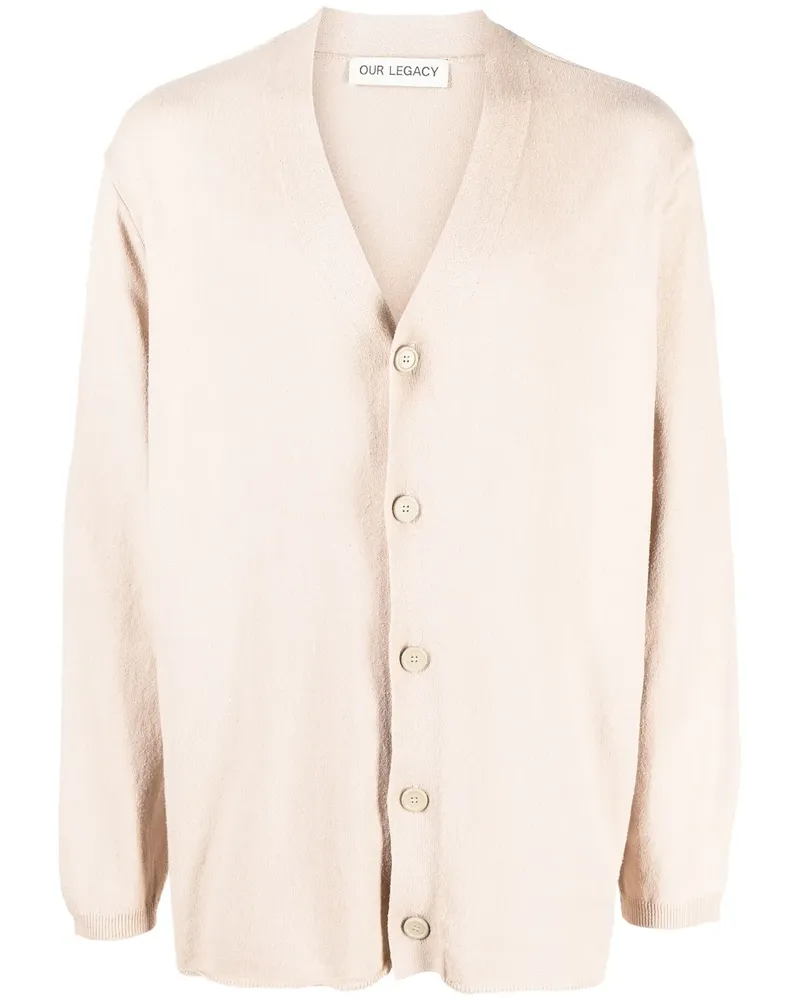 Our Legacy Cardigan mit V-Ausschnitt - Nude Nude