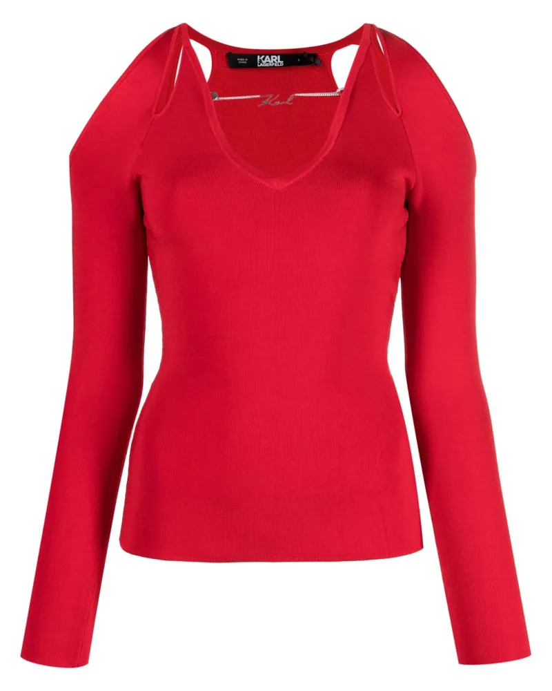 Karl Lagerfeld Pullover mit Cut-Outs - Rot Rot