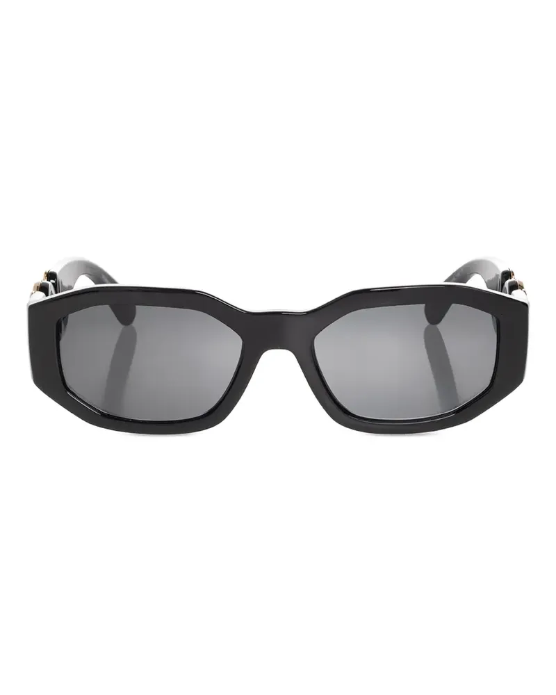 Versace Medusa Biggie Sonnenbrille mit geometrischem Gestell - Schwarz Schwarz