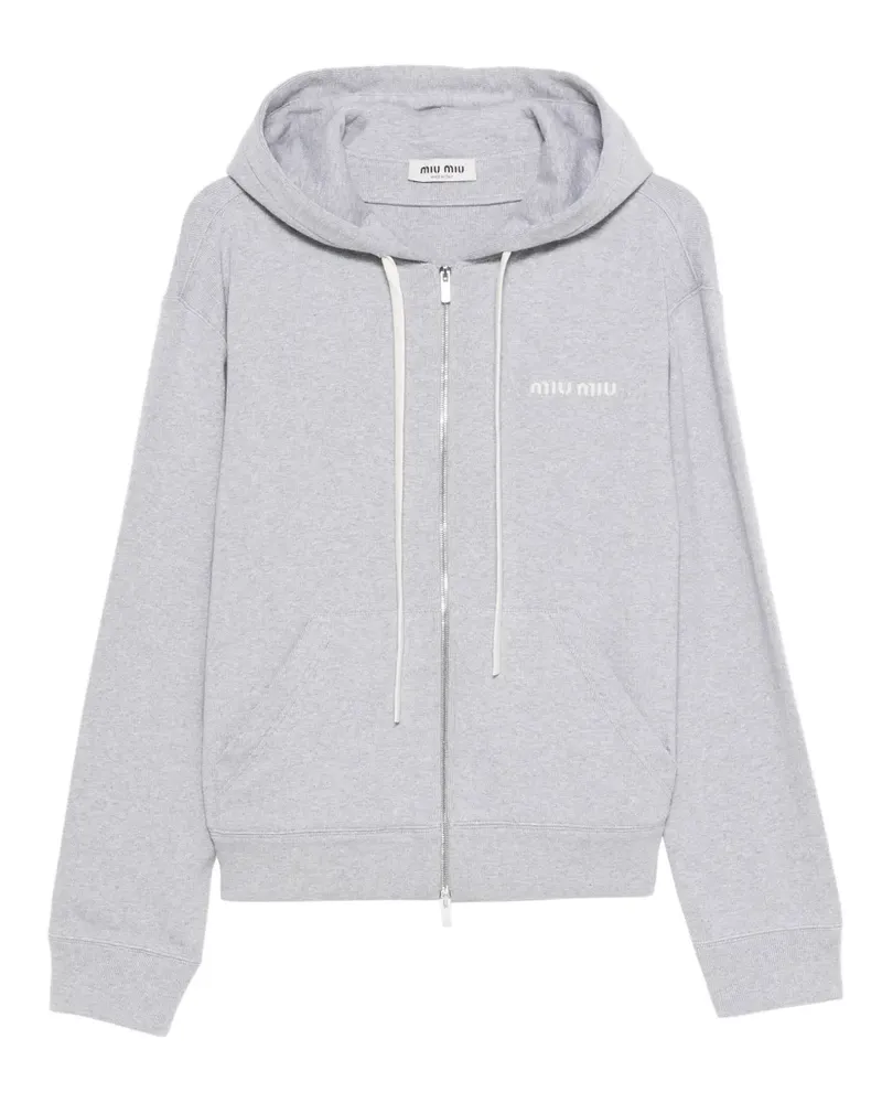 Miu Miu Kapuzenjacke mit Reißverschluss - Grau Grau