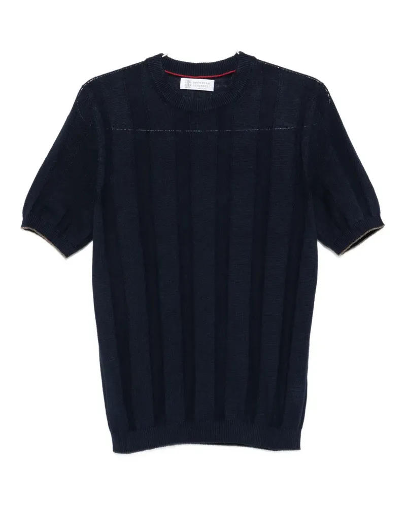 Brunello Cucinelli ribbed short-sleeve T-shirt - Blau Blau