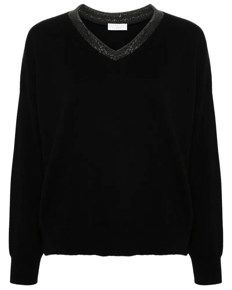 Brunello Cucinelli Monili Kaschmirpullover - Schwarz Schwarz