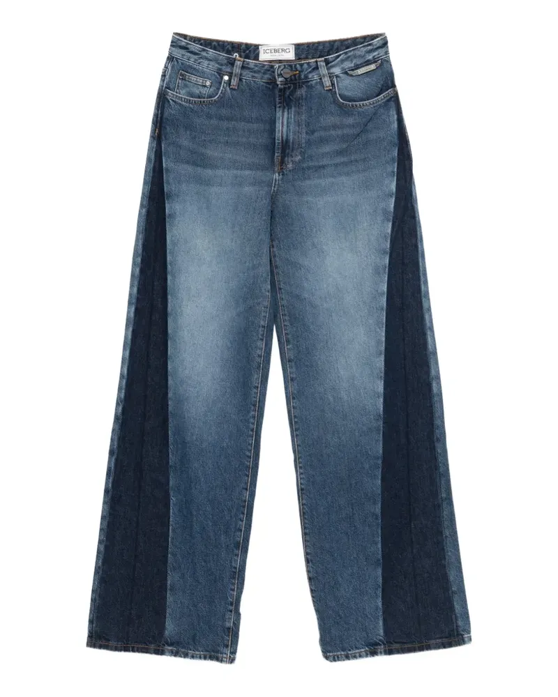 Iceberg Wide-Leg-Jeans mit Einsätzen - Blau Blau