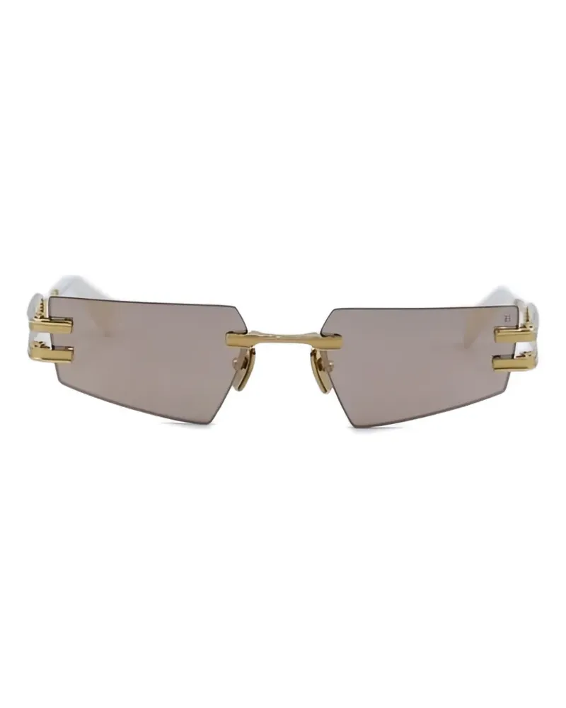Balmain Sonnenbrille mit Logo - Gold Gold