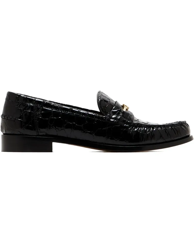 Ferragamo Loafer mit Kroko-Effekt - Schwarz Schwarz