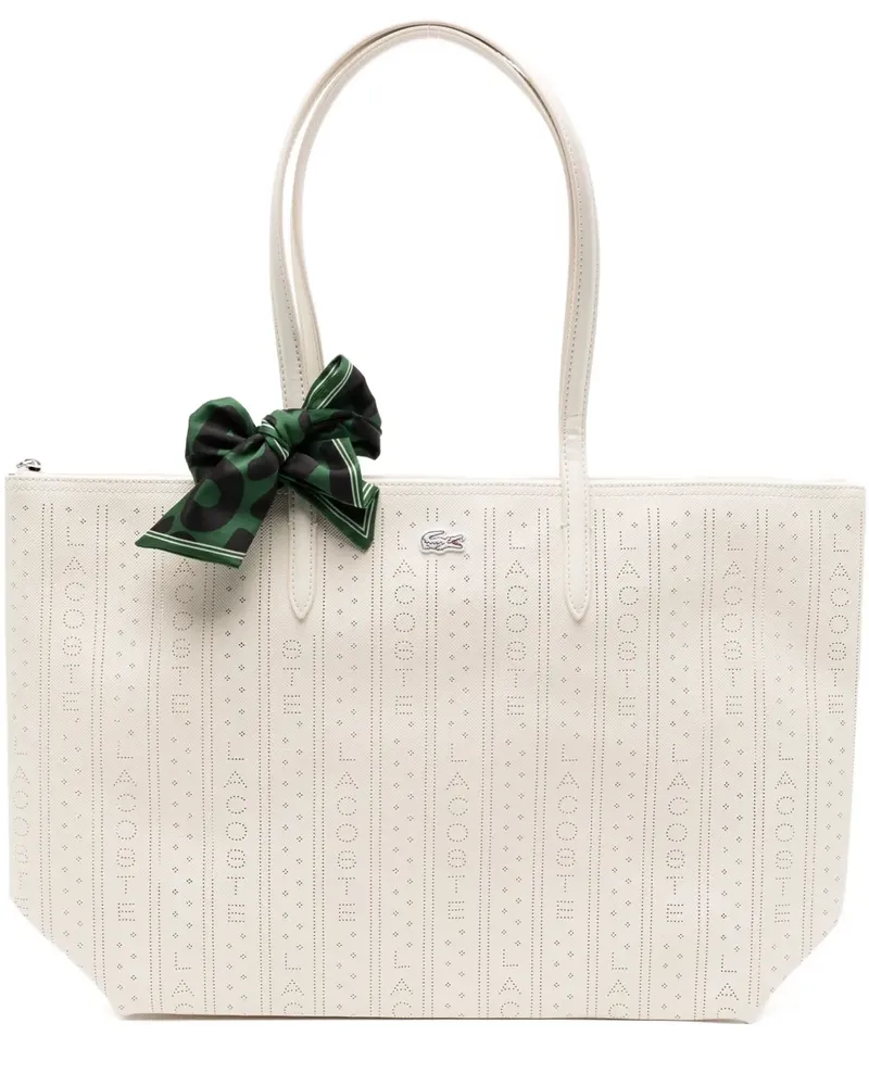 Lacoste Tote Bag mit Logo-Stickerei - Weiß Weiß