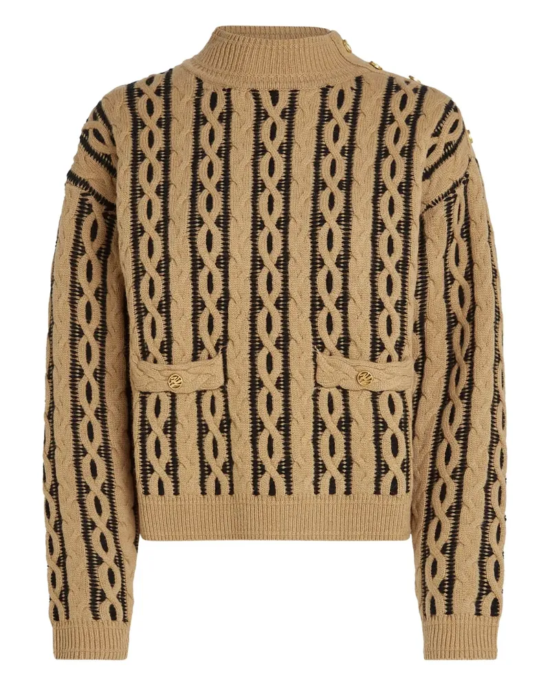 Karl Lagerfeld Pullover mit Zopfmuster - Braun Braun