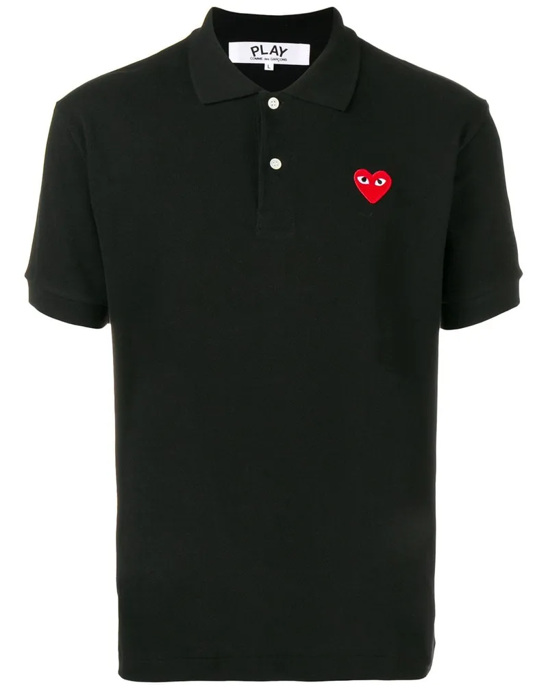 Comme des Garçons Poloshirt mit Herzmotiv - Schwarz Schwarz