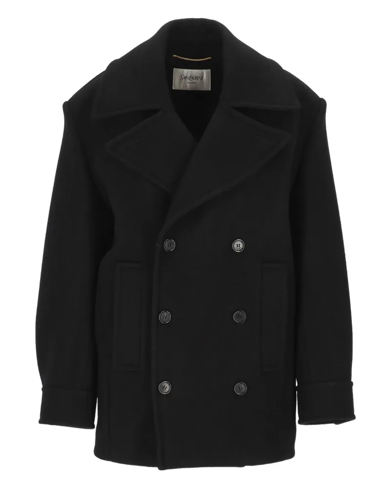 Saint Laurent double-breasted peacoat - Schwarz Schwarz