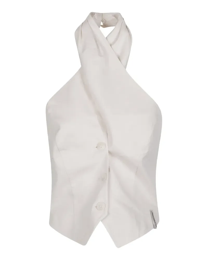 HINNOMINATE Geknöpftes Neckholder-Top - Nude Nude