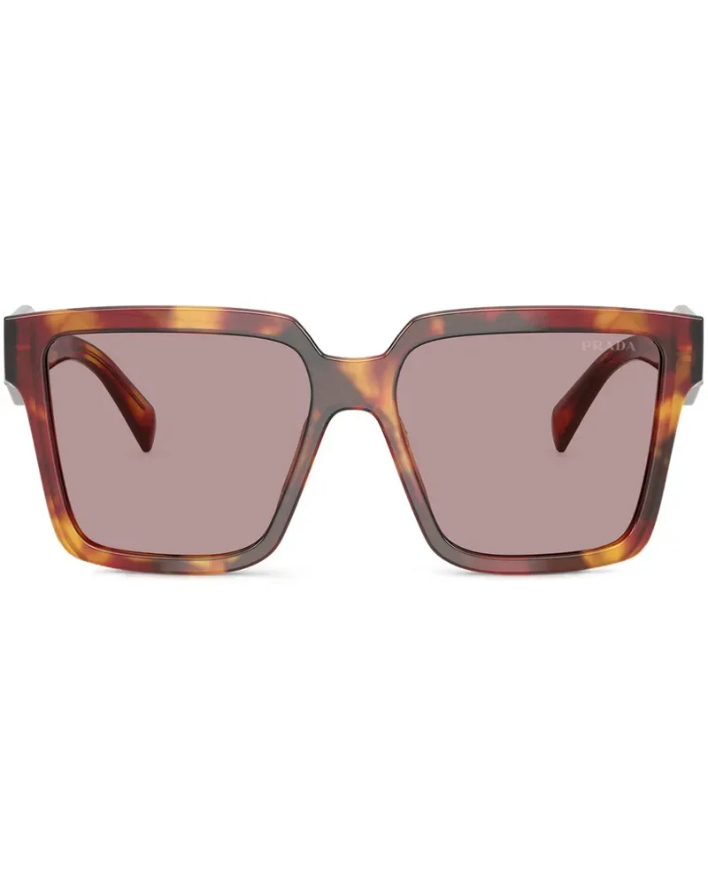 Prada Eckige Sonnenbrille in Schildpattoptik - Braun Braun