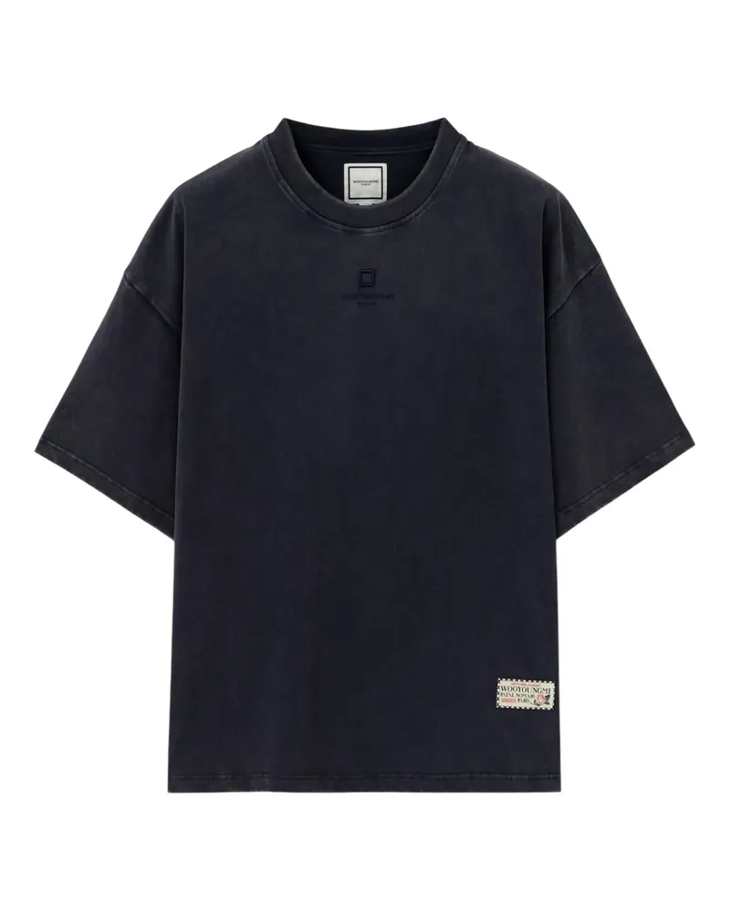 Wooyoungmi T-Shirt mit aufgesticktem Quadrat - Violett Violett