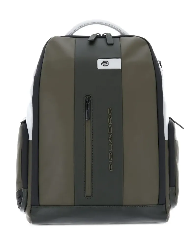 Piquadro Rucksack mit Logo-Print - Grün Grün
