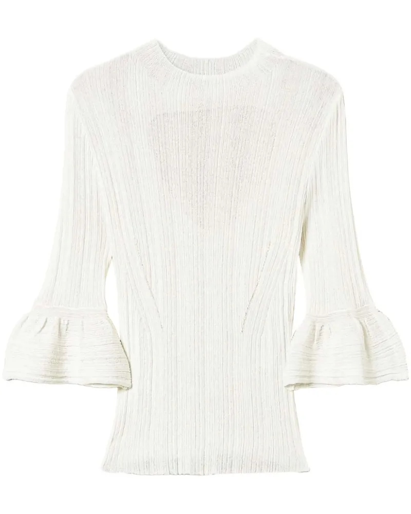 Twin-Set Gerippter Strickpullover - Nude Nude