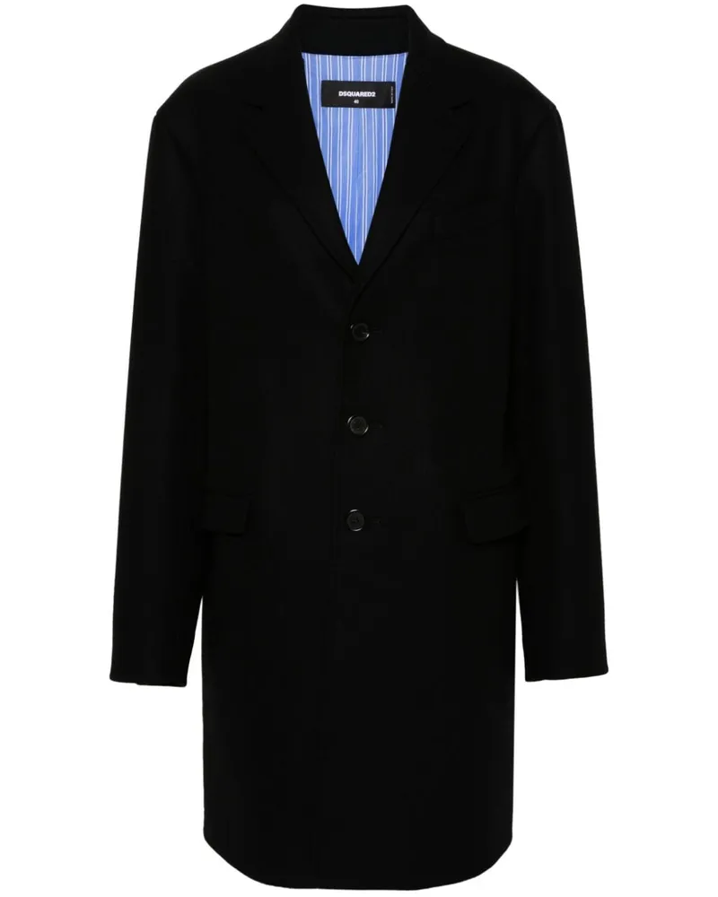 Dsquared2 Einreihiger Mantel - Schwarz Schwarz