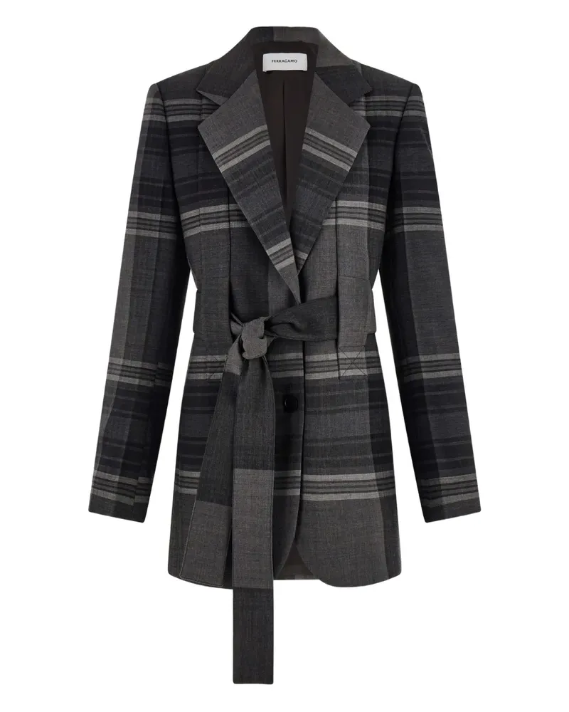 Ferragamo Sakko mit Gürtel - Schwarz Schwarz