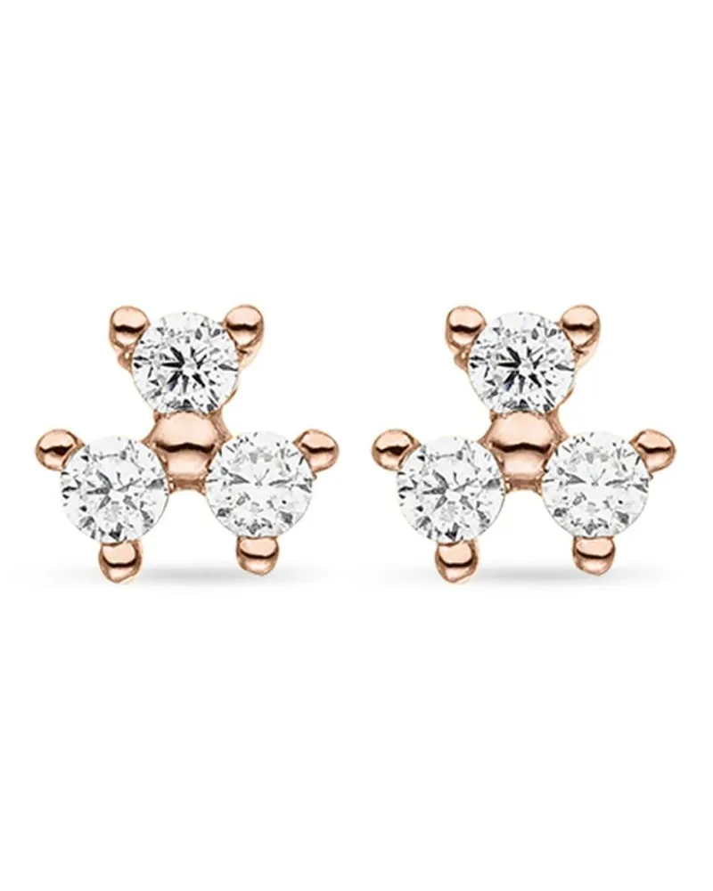 VEYNOU 14kt Fleur Rotgoldohrstecker mit Diamanten - Rosa Rosa