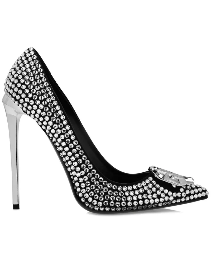 Philipp Plein Ivy Slingback-Pumps mit Strass 120mm - Schwarz Schwarz