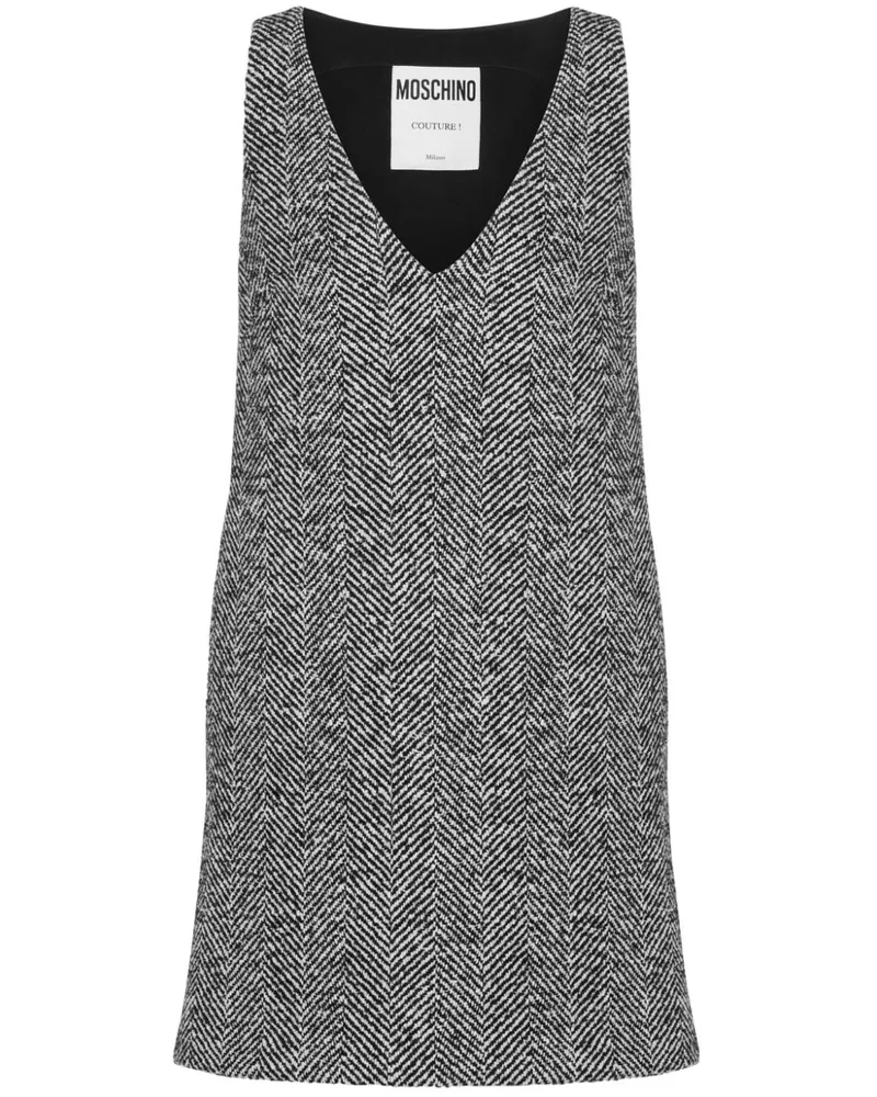 Moschino Kleid mit Fischgrätenmuster - Grau Grau