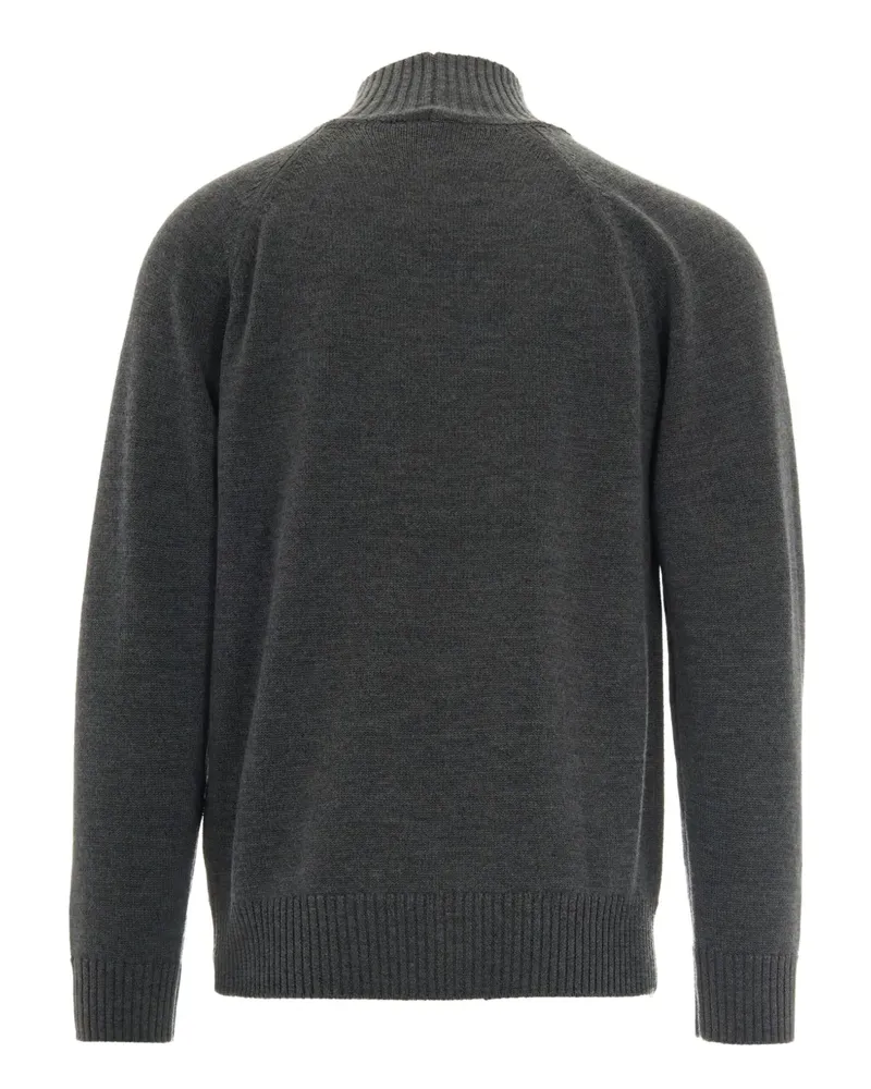 Paolo Pecora Milano V-Ausschnitt-Pullover mit Raglanärmeln - Grau Grau
