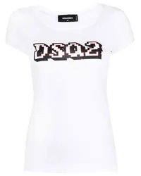 Dsquared2 T-Shirt mit grafischem Print Weiß