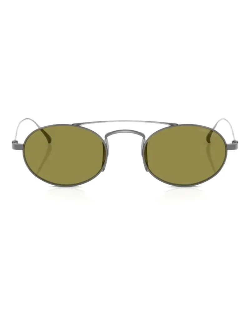 Giorgio Armani Sonnenbrille mit ovalem Gestell - Silber Silber