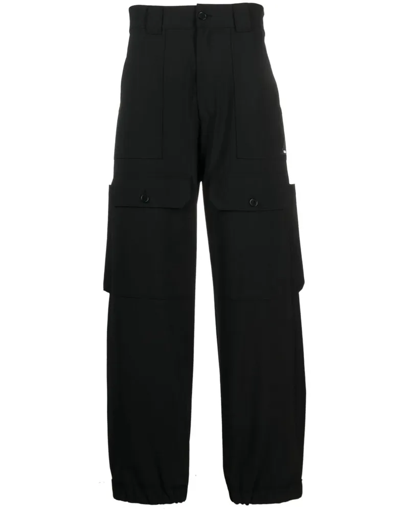 MSGM Weite Hose mit hohem Bund - Schwarz Schwarz