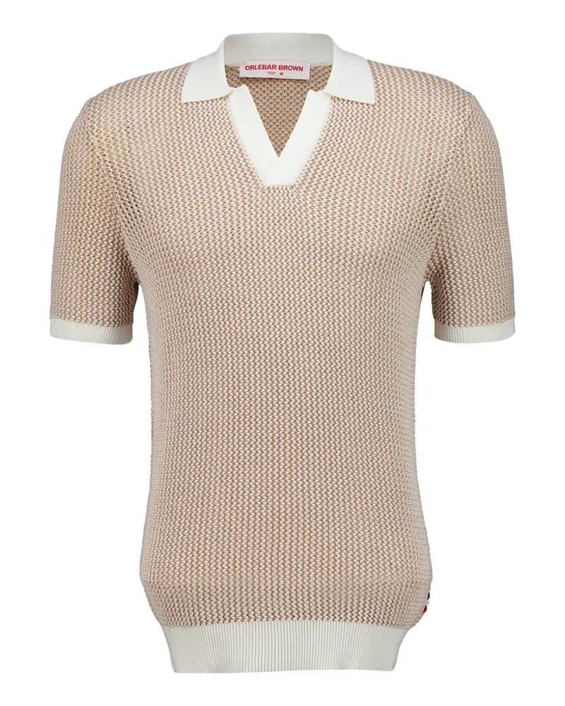 Orlebar Brown Horton Poloshirt mit Zickzackmuster - Braun Braun