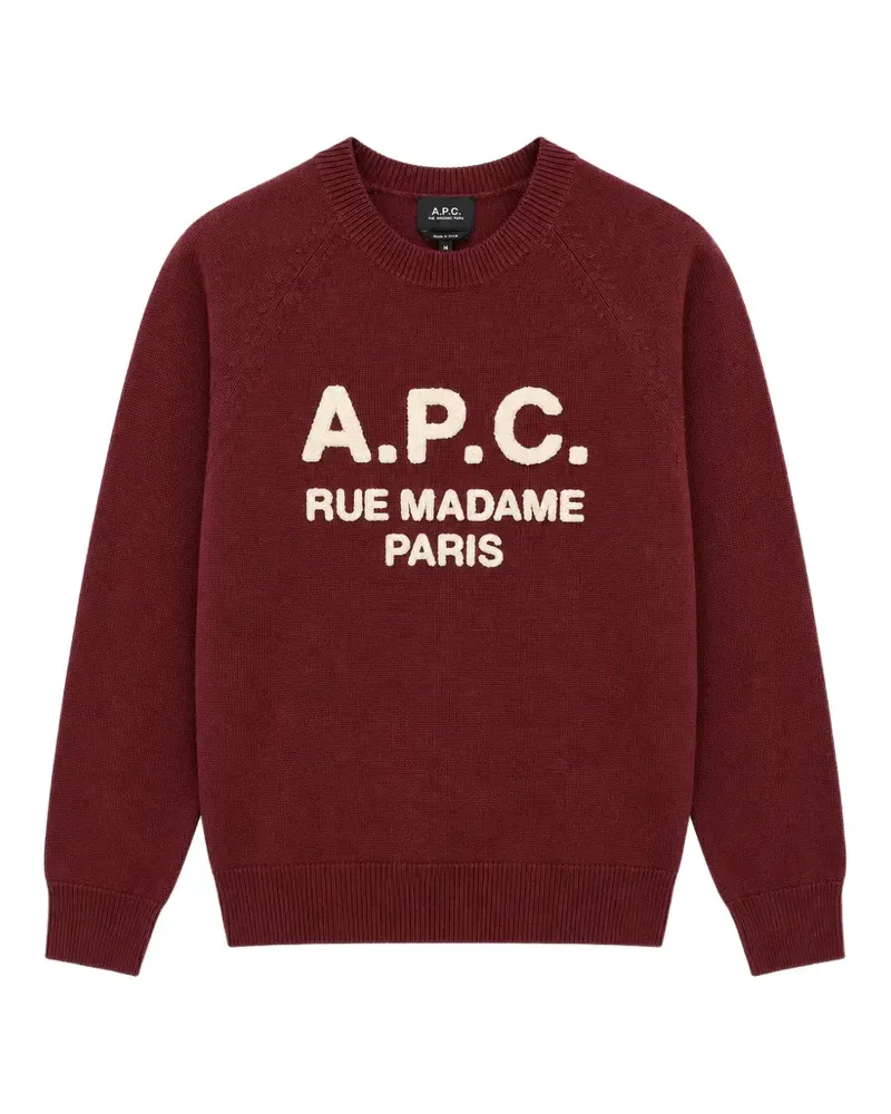 A.P.C. Pullover mit Logo - Rot Rot