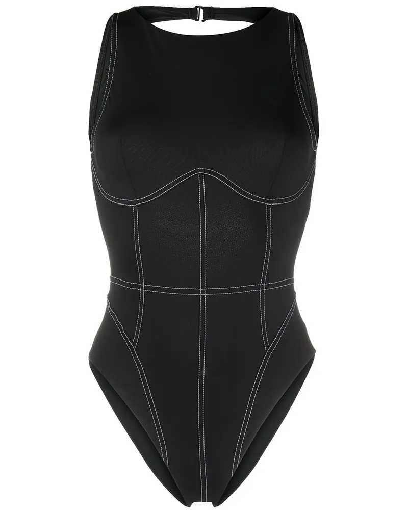 Noire Swimwear Rückenfreier Badeanzug - Schwarz Schwarz