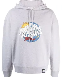 Kitsuné Hoodie mit grafischem Print Grau